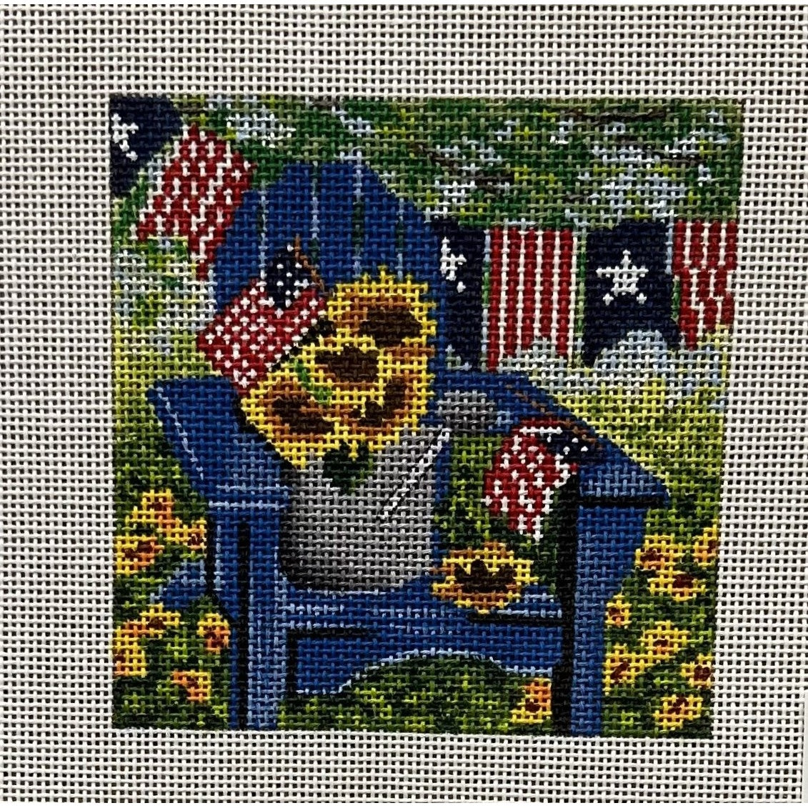 4th of July Adirondack Chair Canvas - Garden Gate Needlepoint