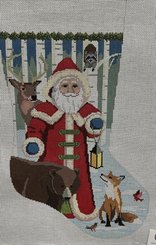 Santa w/ Woodland Animals Stocking