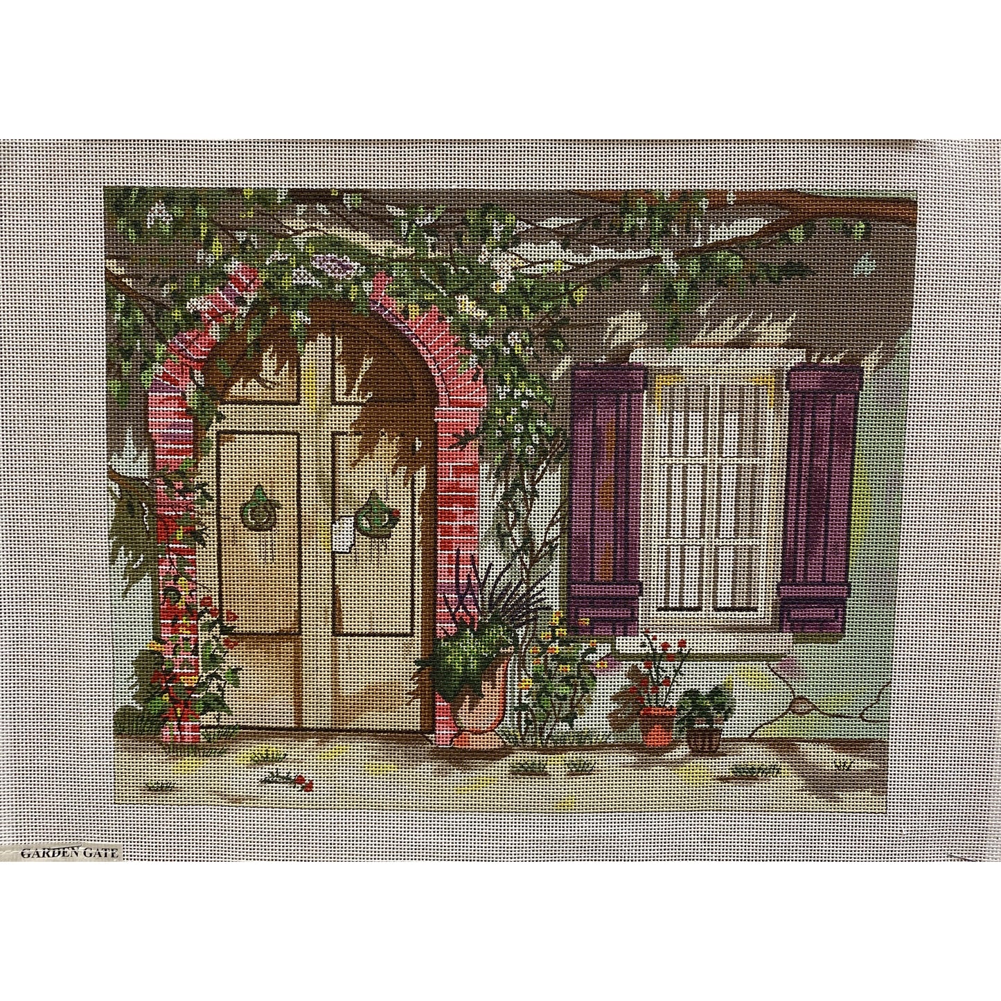 Alice Peterson Front Door canvas - Garden Gate Needlepoint