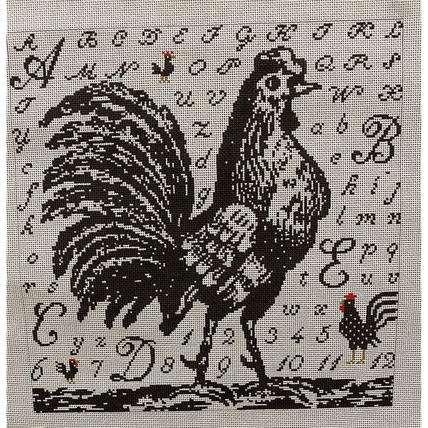 Alphabet Roster Canvas - Garden Gate Needlepoint