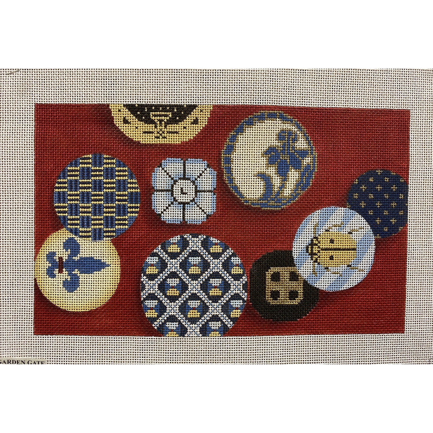 Asian Medallions canvas - Garden Gate Needlepoint