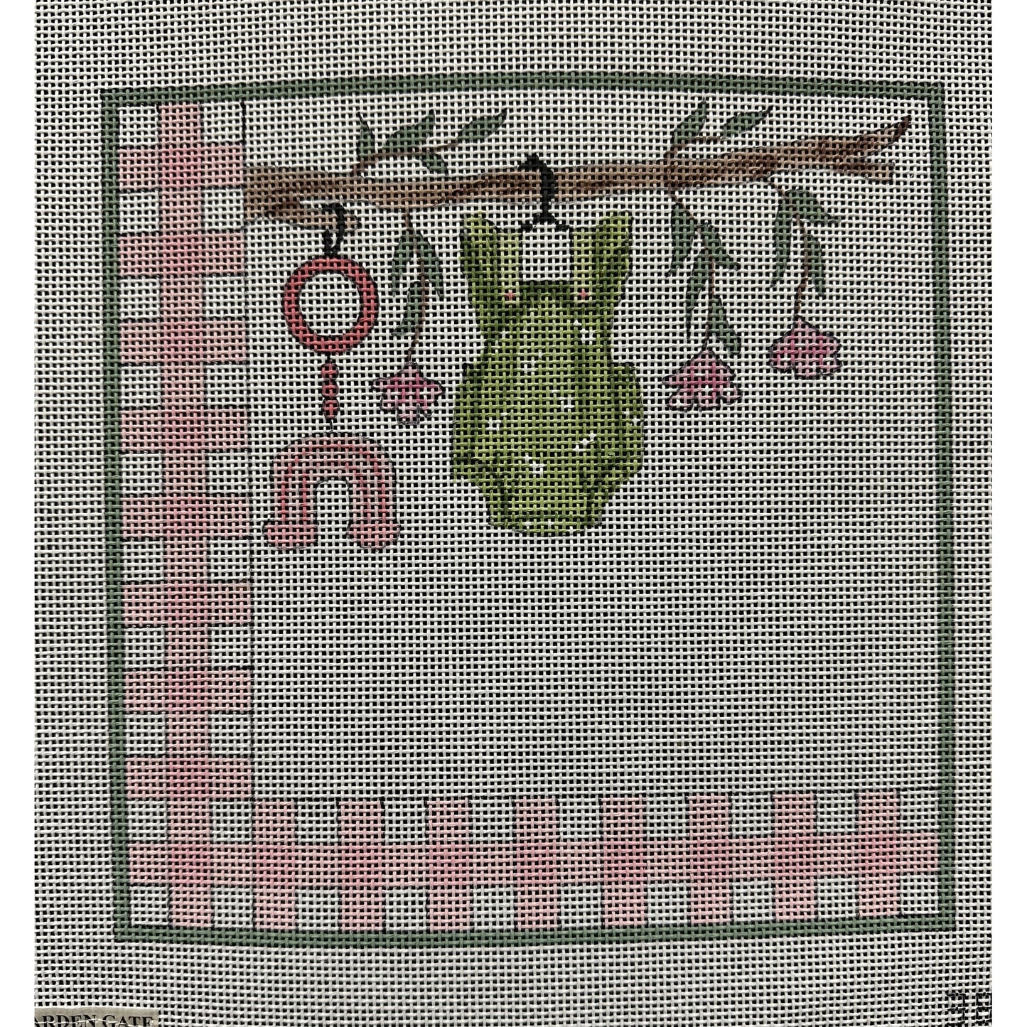 Baby Girl Announcement Canvas - Garden Gate Needlepoint