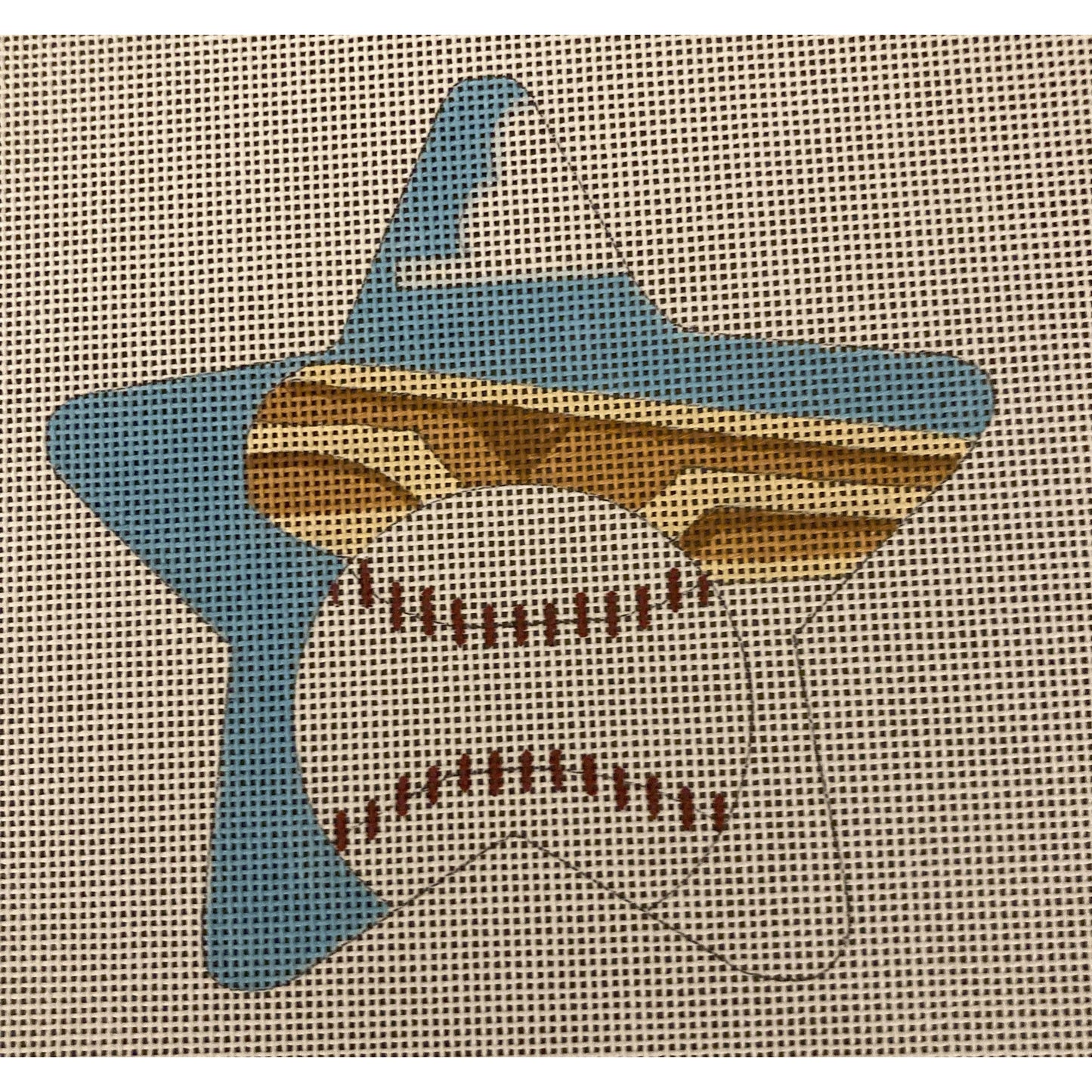 Baseball Star Ornament - Garden Gate Needlepoint