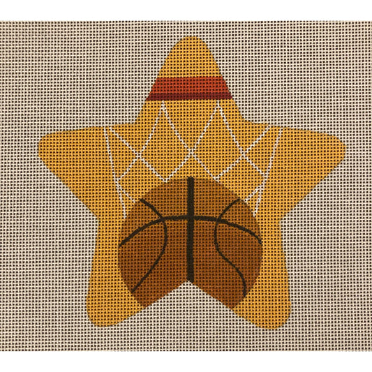 Basketball Star Ornament - Garden Gate Needlepoint