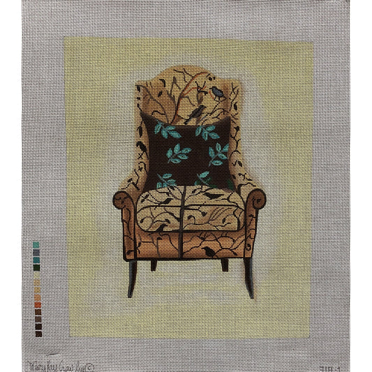 Beige Bird Chair canvas - Garden Gate Needlepoint