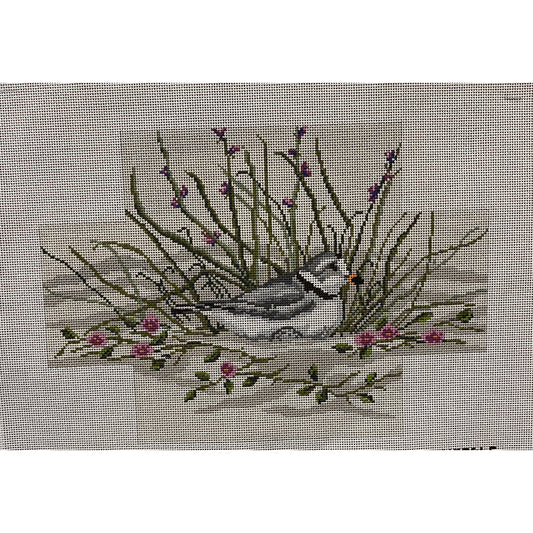 Bird in Flowers brick cover canvas - Garden Gate Needlepoint