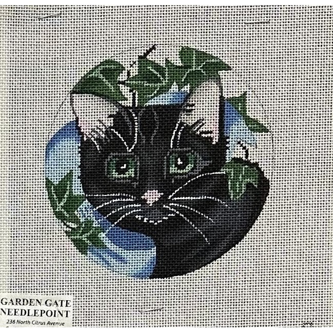 Black Cat Ornament - Garden Gate Needlepoint