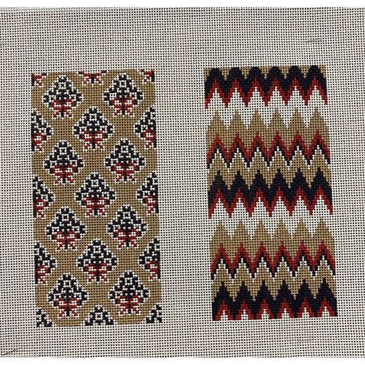 Brown and Red Eyeglass Case - Garden Gate Needlepoint