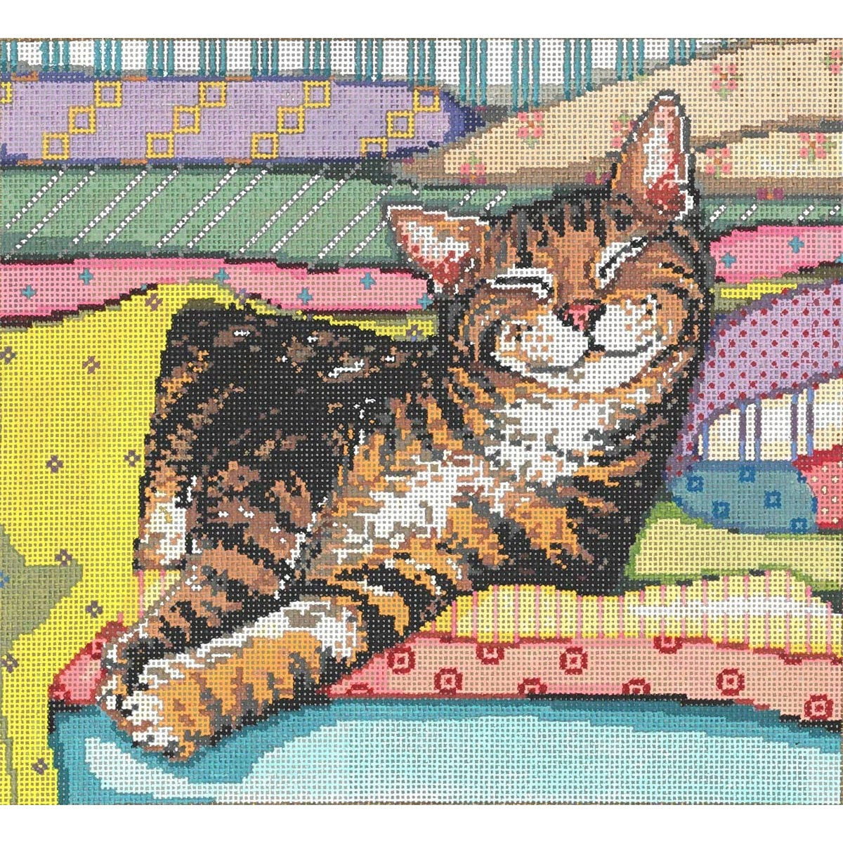 Catnap - Garden Gate Needlepoint