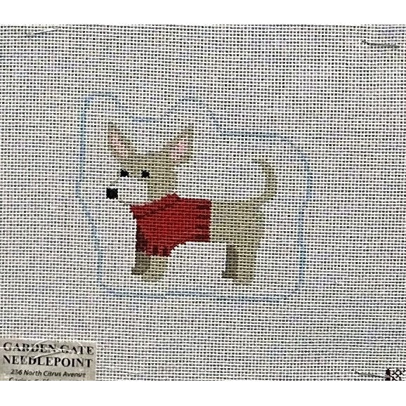 Chihuahua with Sweater Ornament - Garden Gate Needlepoint