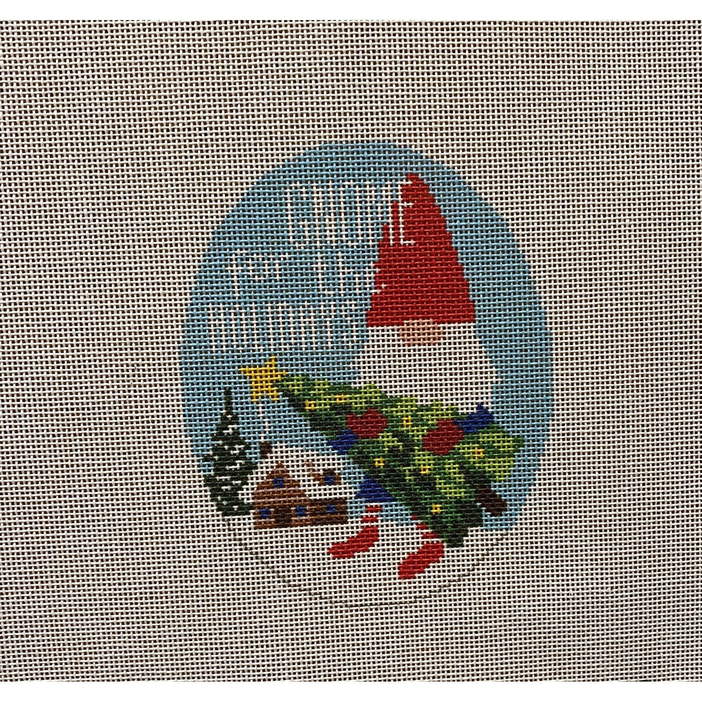 Christmas Gnome Ornament - Garden Gate Needlepoint