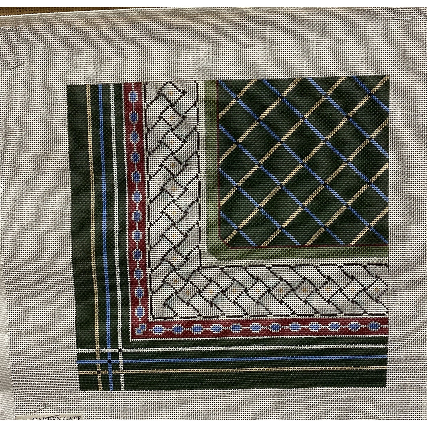 Corner Design canvas - Garden Gate Needlepoint