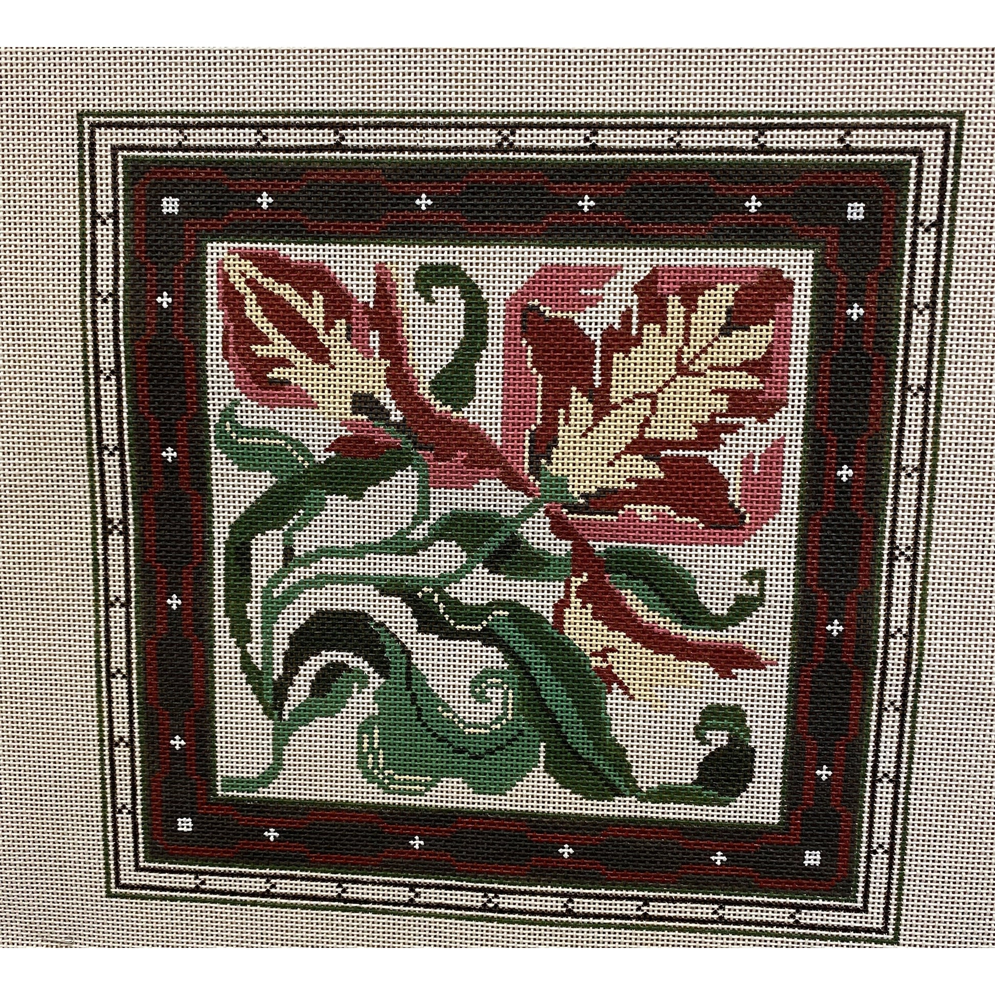 Desert Flower Canvas - Garden Gate Needlepoint