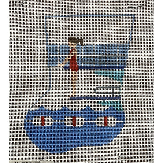 Diver Mini Stocking canvas - Garden Gate Needlepoint