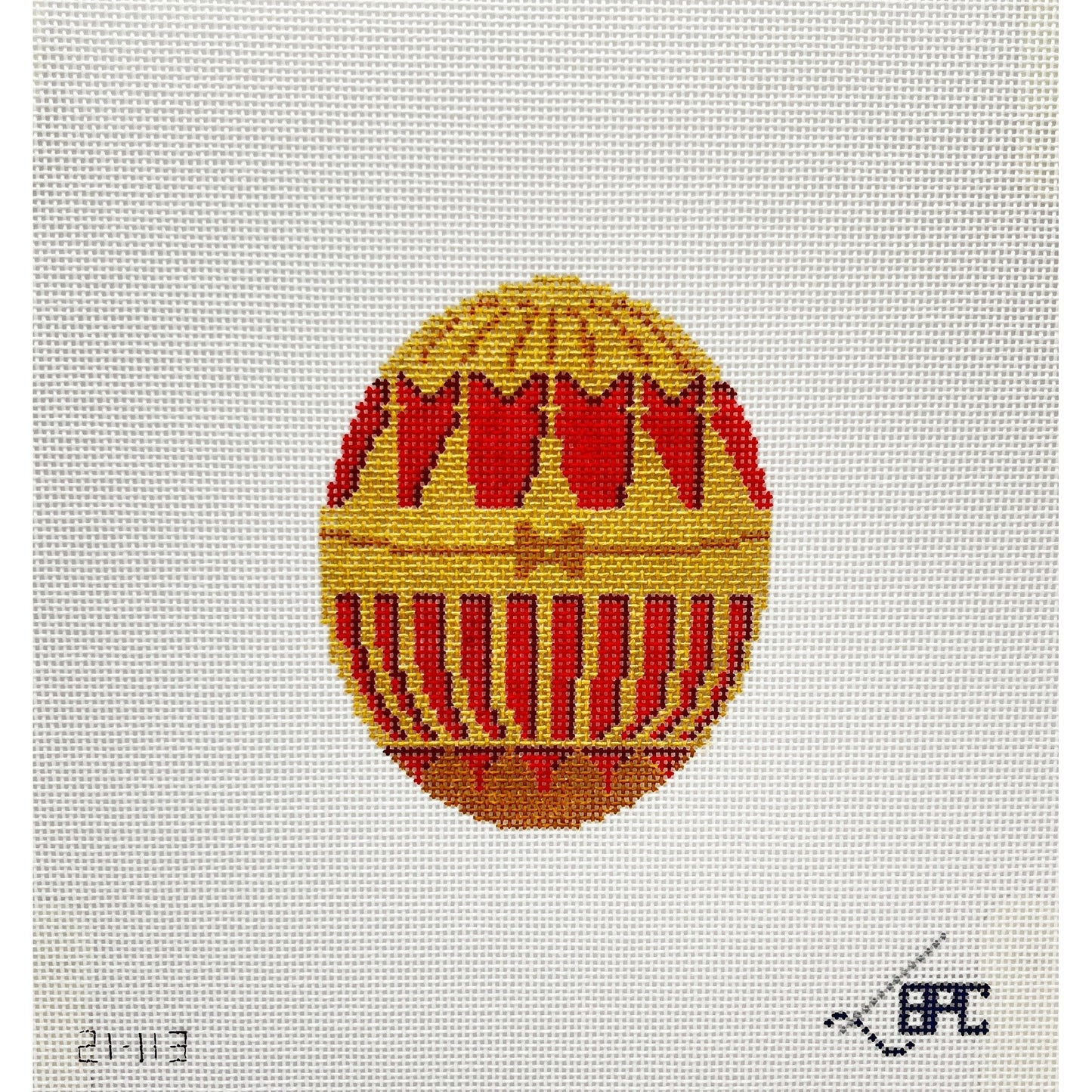 Faberge Egg - Red - Garden Gate Needlepoint