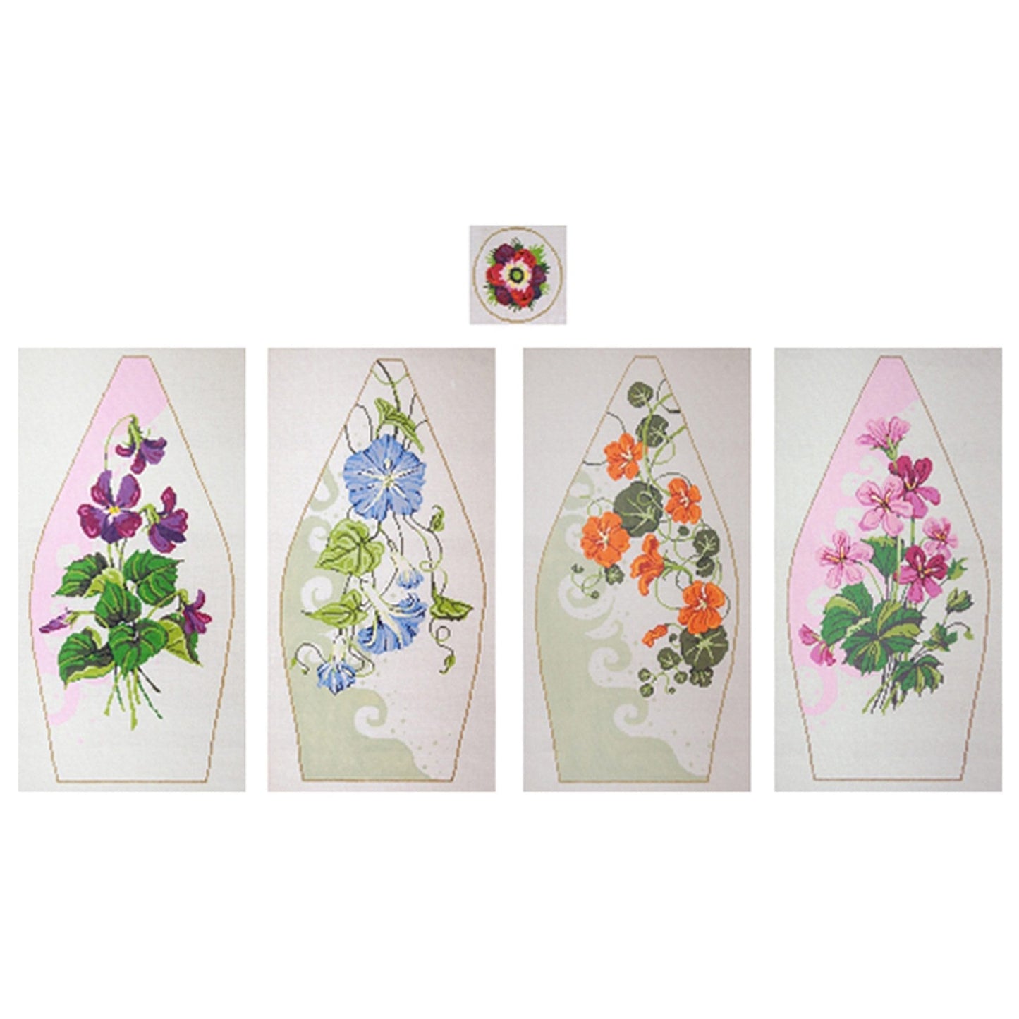 Floral Tuffet - Garden Gate Needlepoint