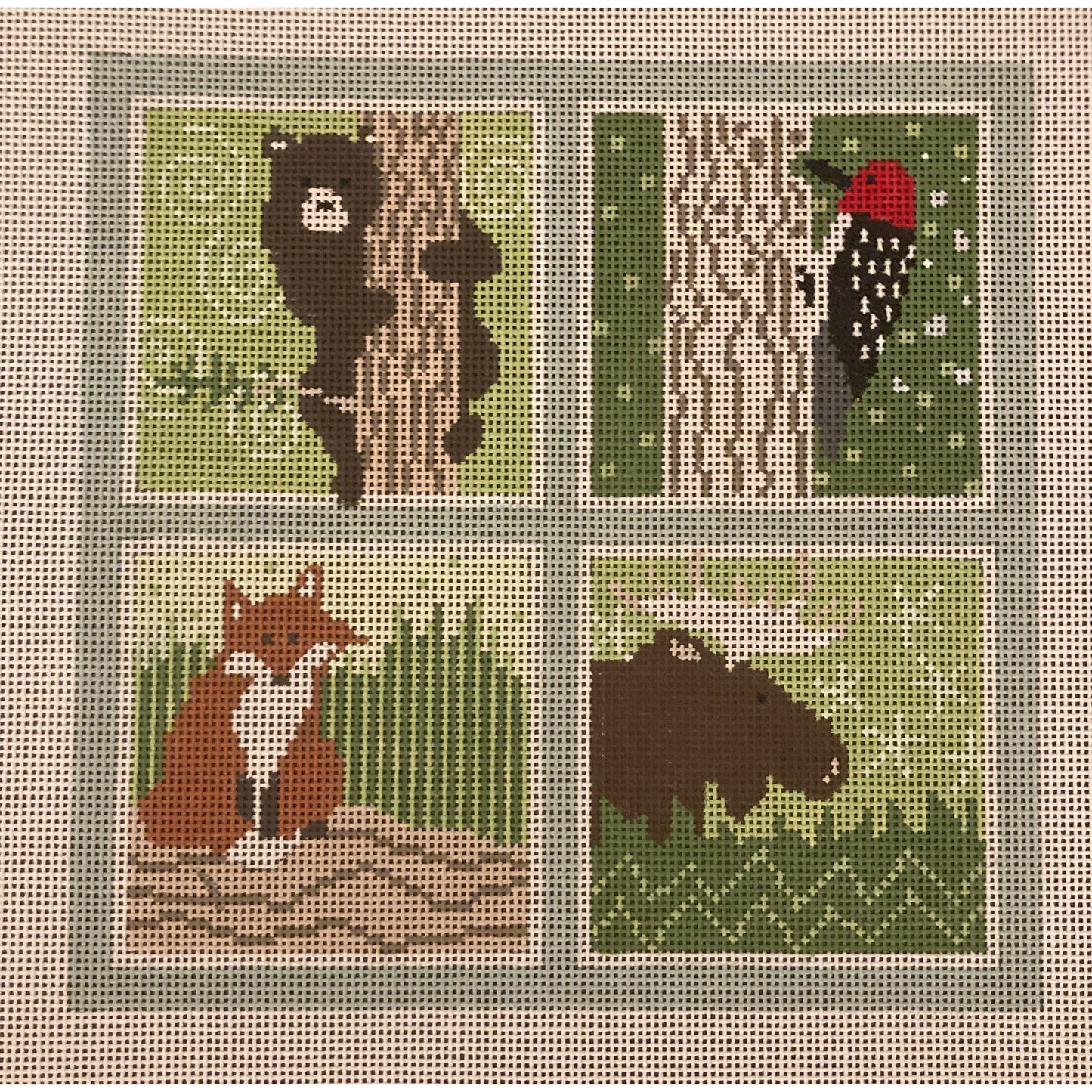 Forest Creatures Canvas - Garden Gate Needlepoint