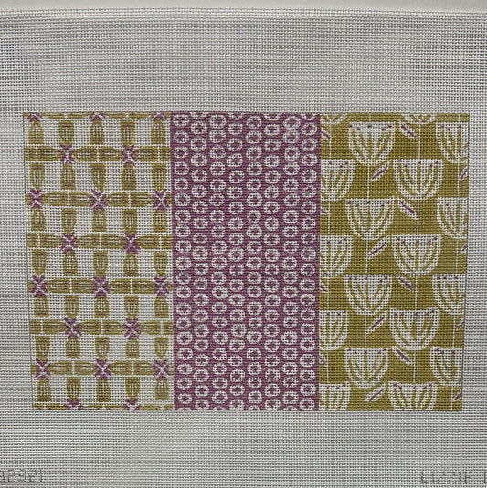 Gold and Pink Design Canvas - Garden Gate Needlepoint