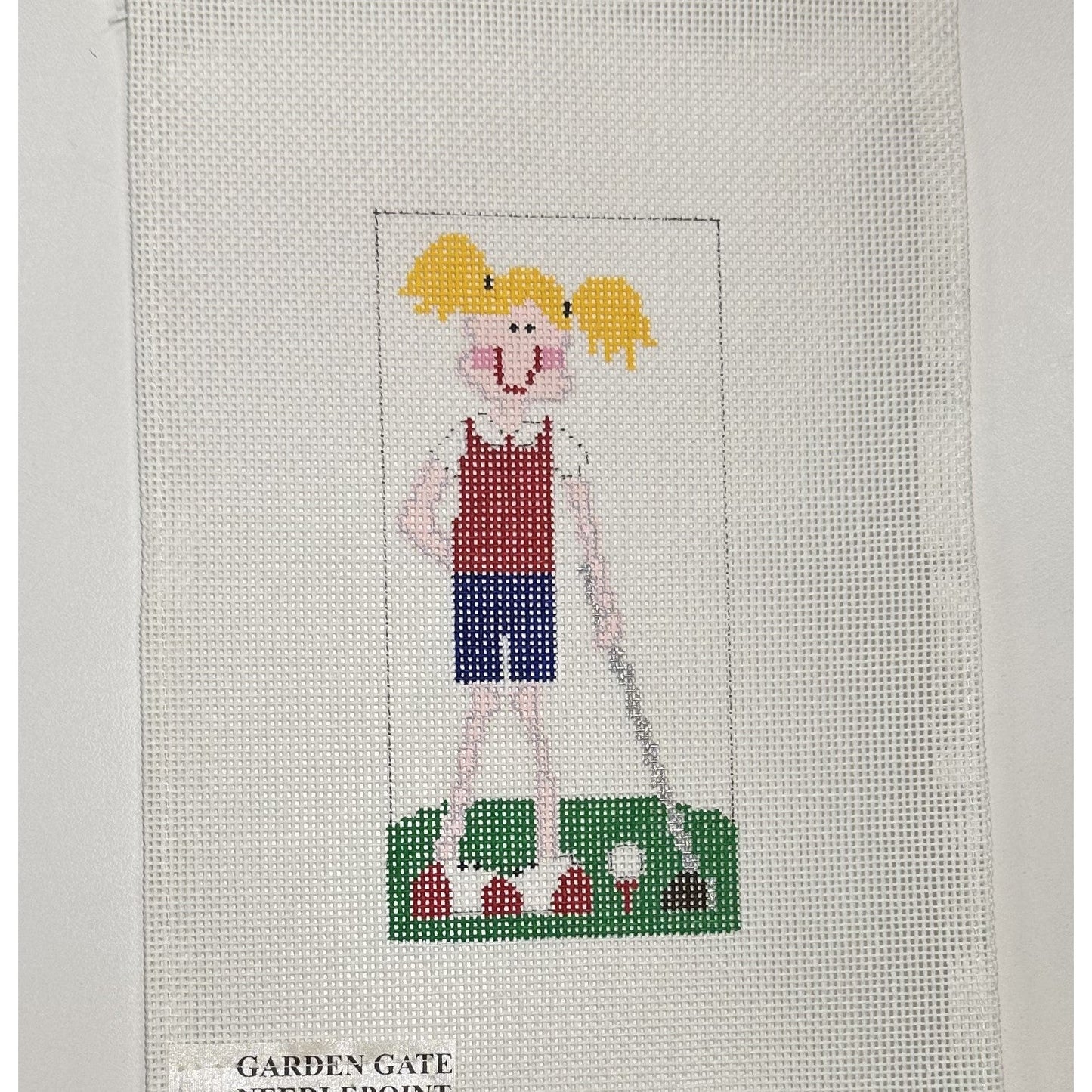 Golf Girl Canvas - Garden Gate Needlepoint