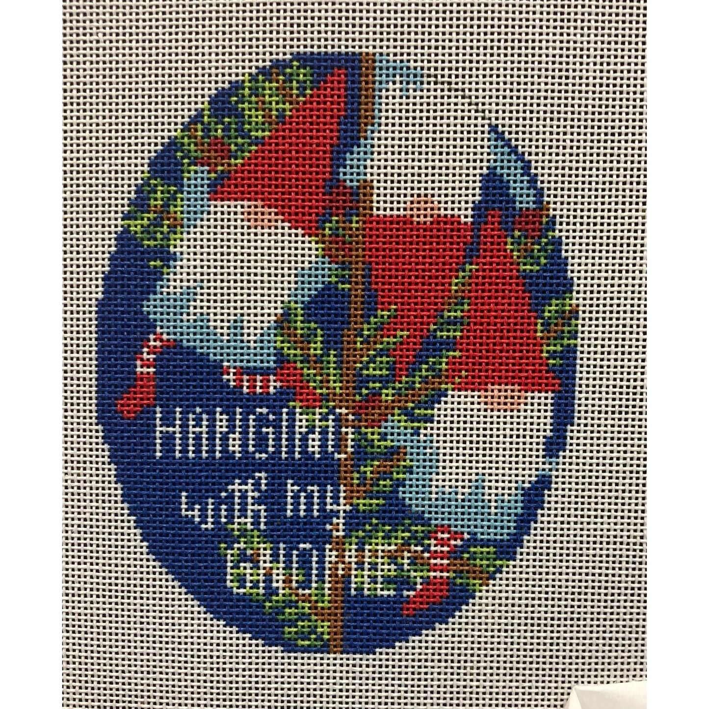 Hanging with the Gnomes Ornament - Garden Gate Needlepoint