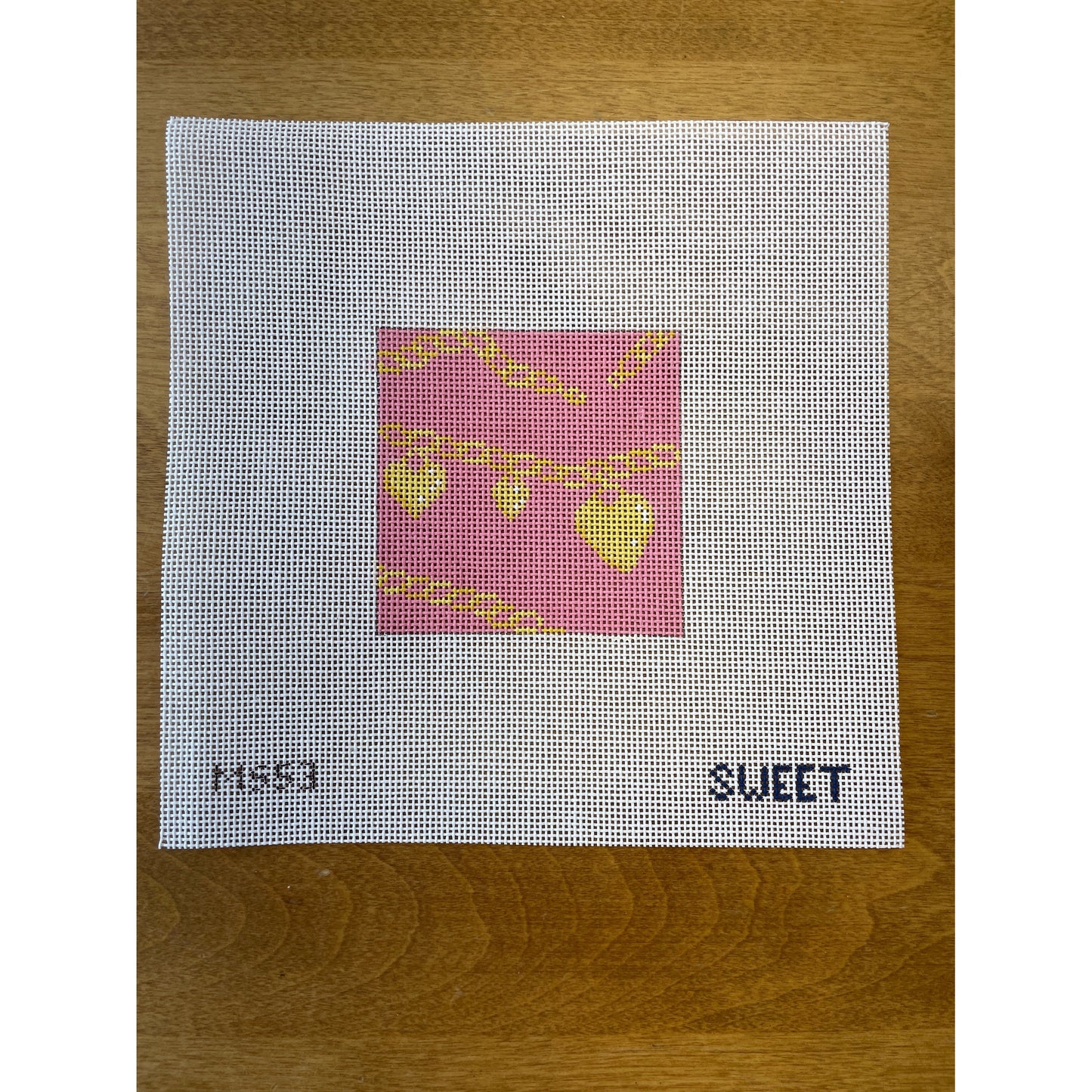 Heart Charm Insert-Pink - Garden Gate Needlepoint