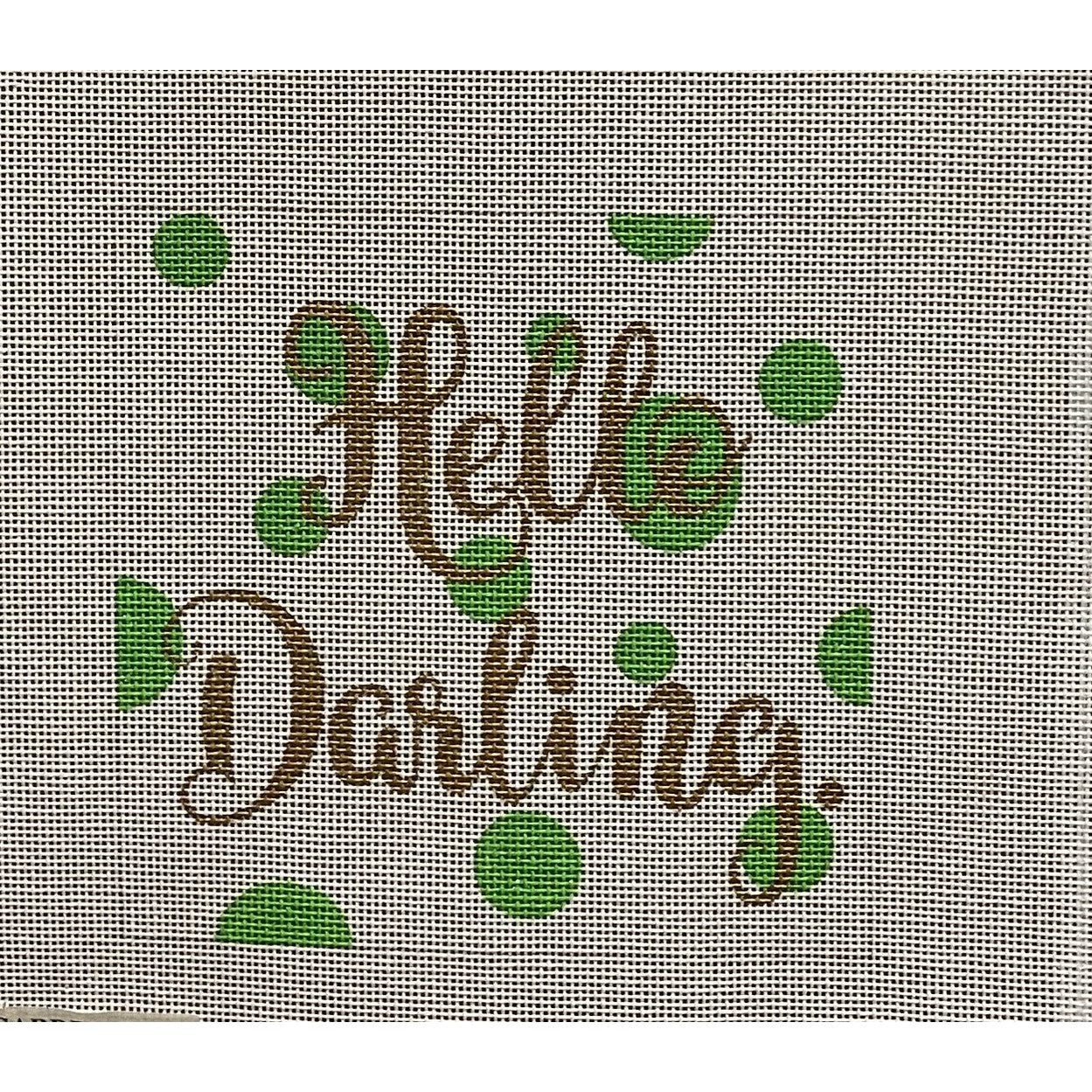 Hello Darling Canvas - Garden Gate Needlepoint