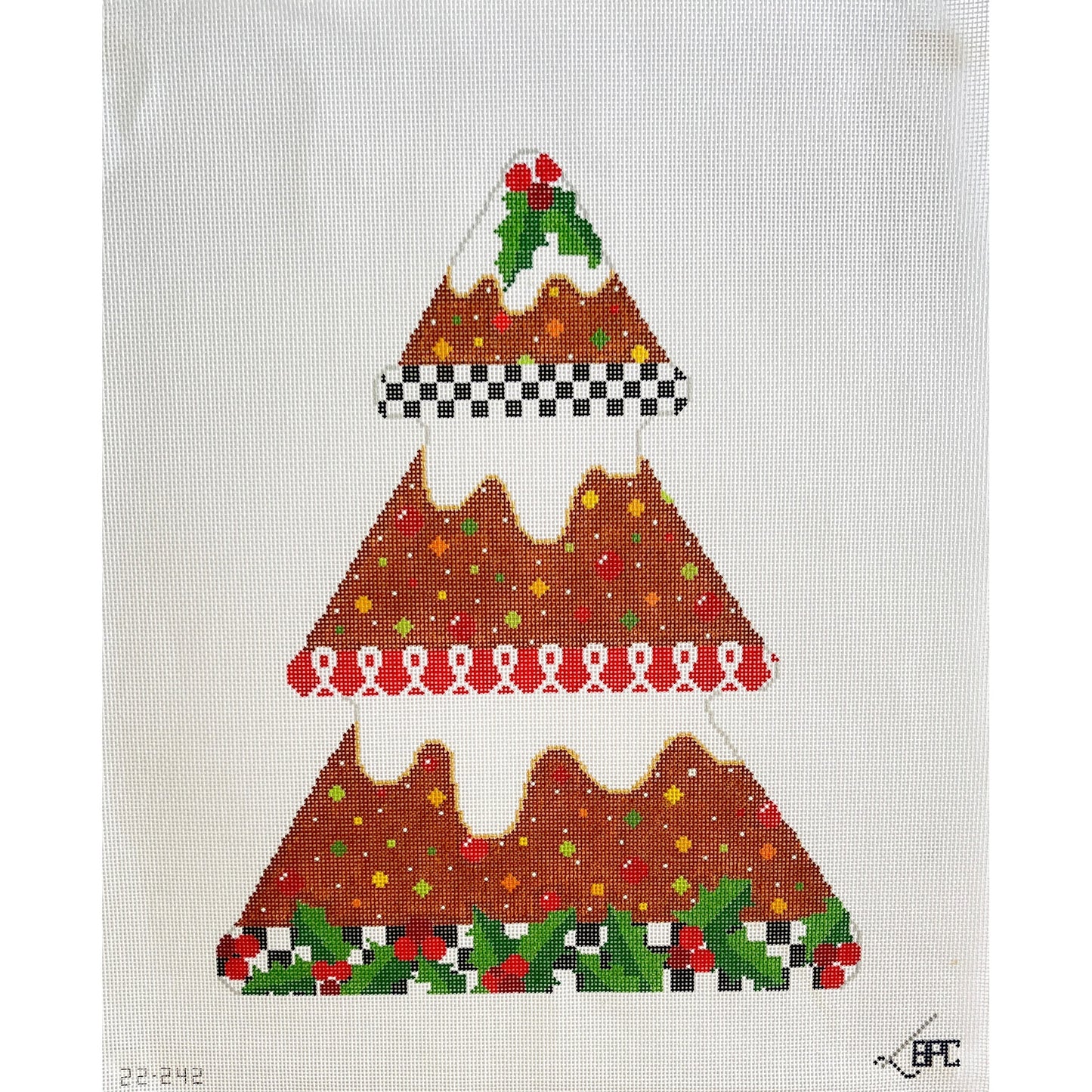 Holiday fruitcake tree - Garden Gate Needlepoint