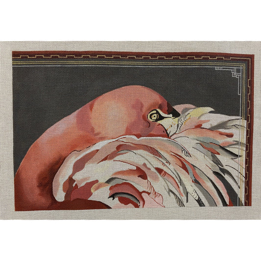 Joy Juarez Flamingo canvas - Garden Gate Needlepoint