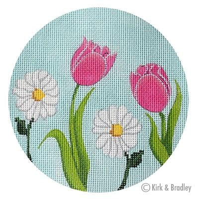 English Garden Round - Pink & White