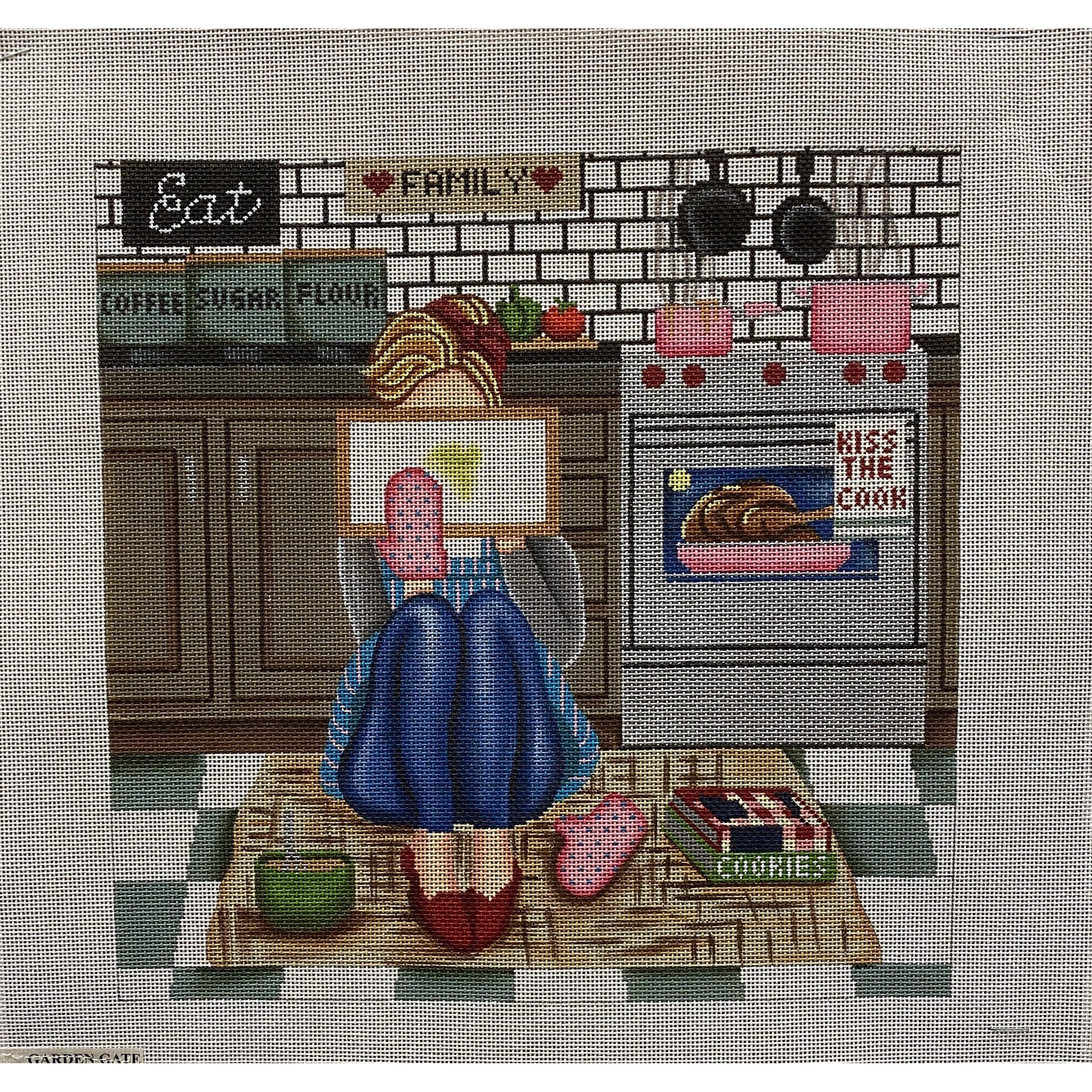 Kitchen Stitcher canvas - Garden Gate Needlepoint