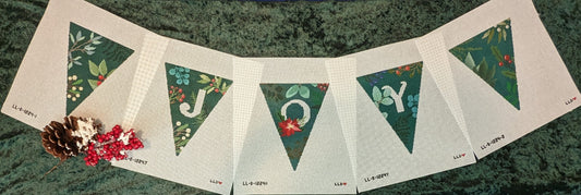 Botanical JOY garland green -- 5 individual canvases