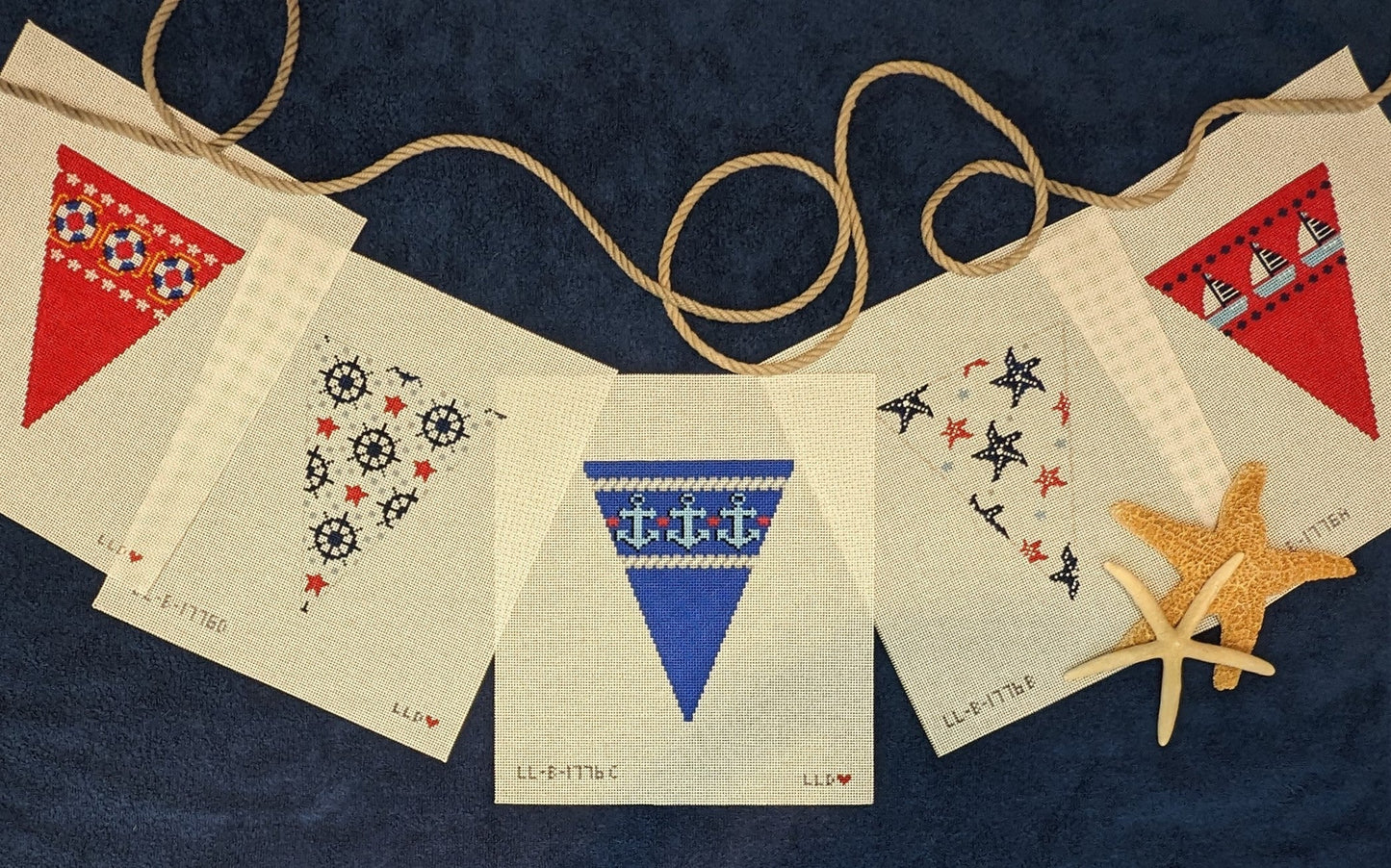 Nautical Garland -- 5 Individual Canvases