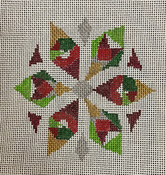 Geometric Snowflake Red/Gold