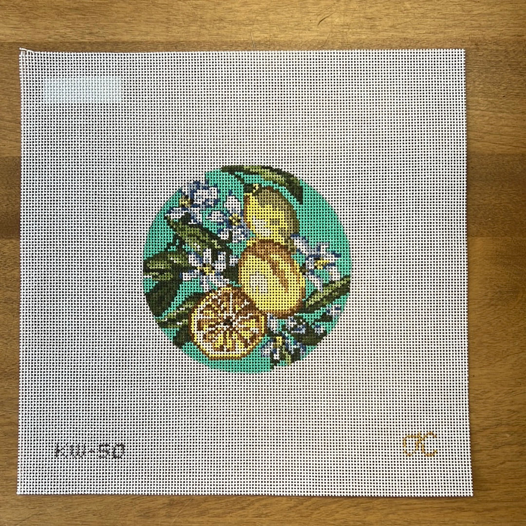 Lemon Round - Garden Gate Needlepoint