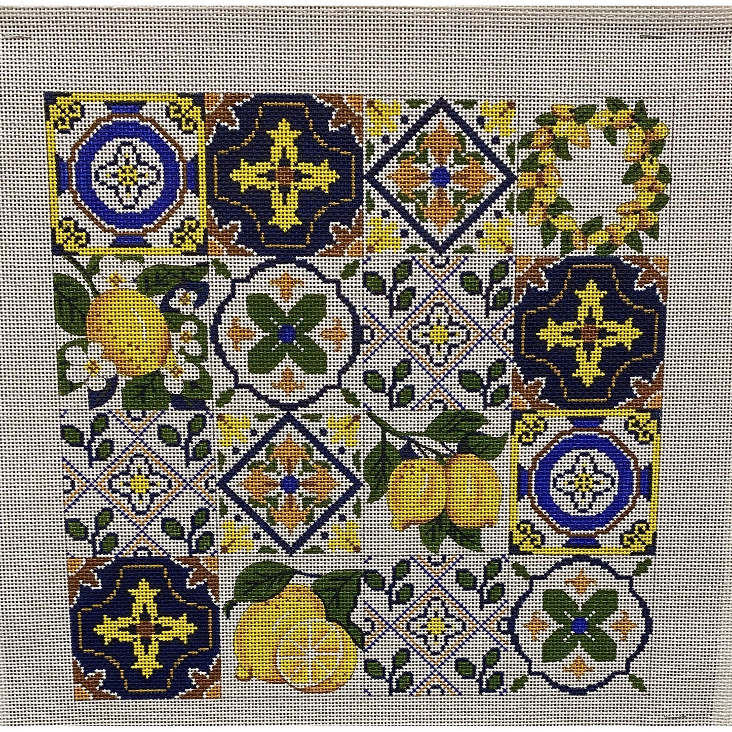 Lemon Squares canvas - Garden Gate Needlepoint