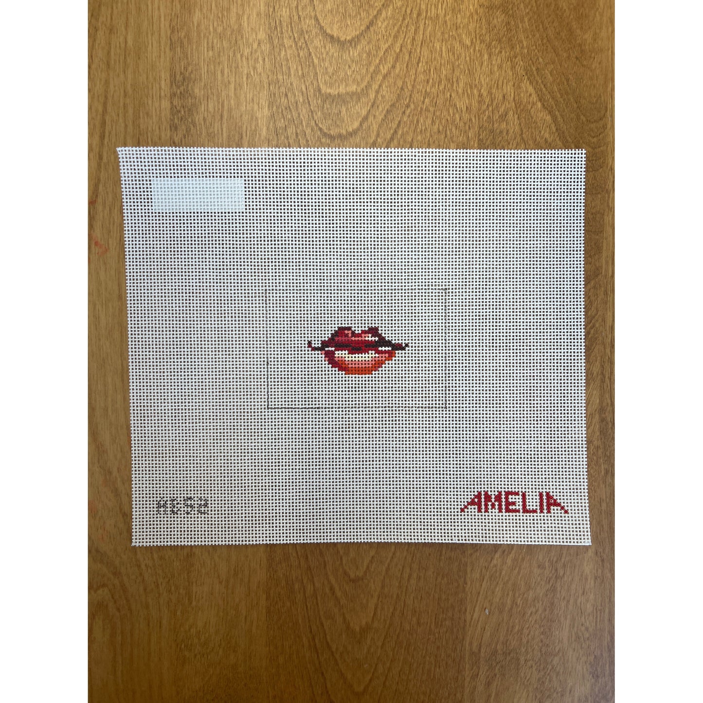 Lips Luggage Tag - Garden Gate Needlepoint