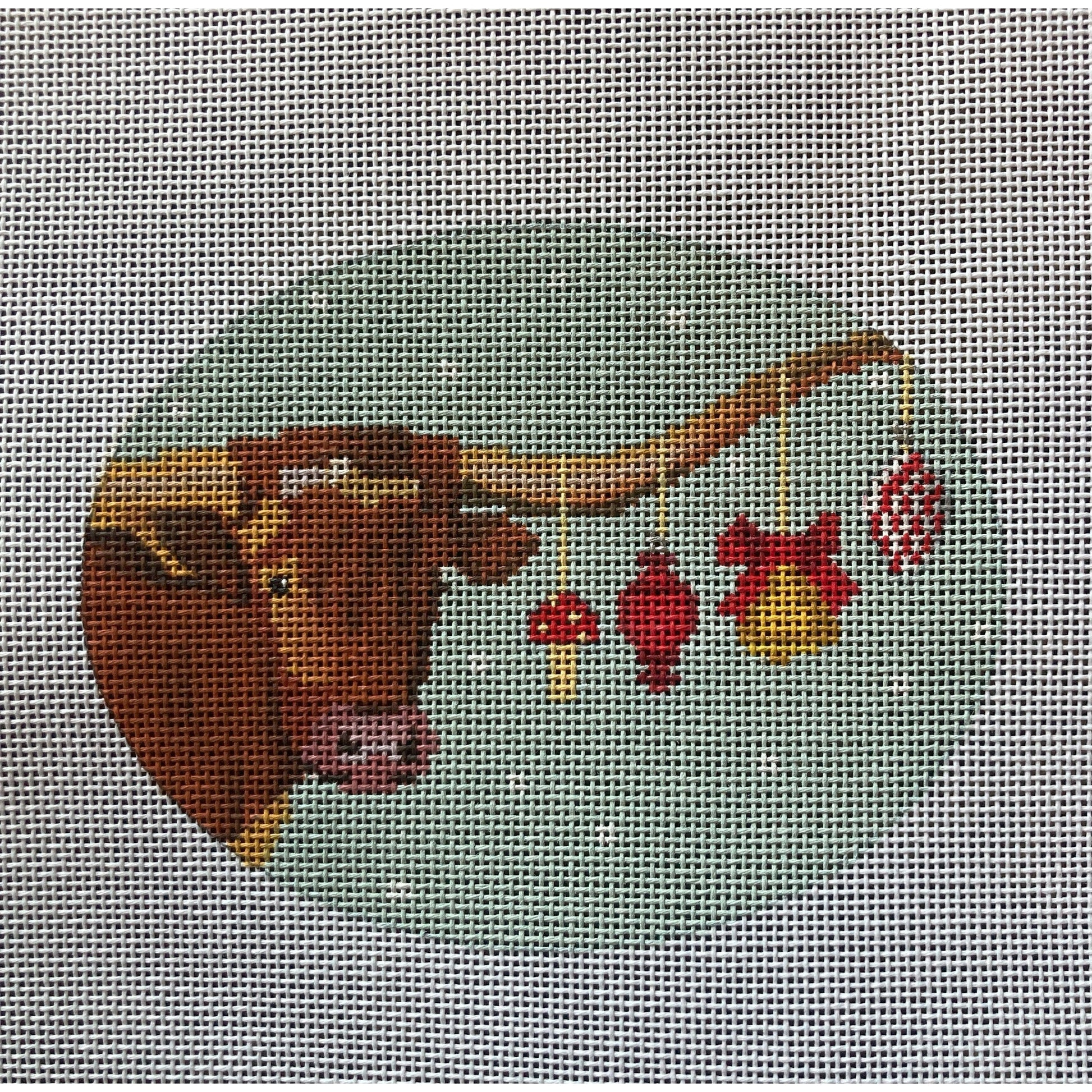 Longhorn Ornament - Garden Gate Needlepoint