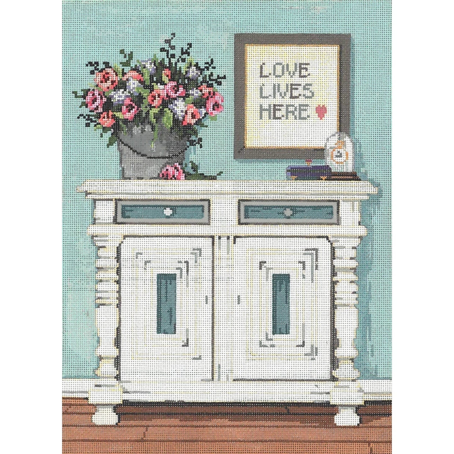 Love Lives Here - Garden Gate Needlepoint
