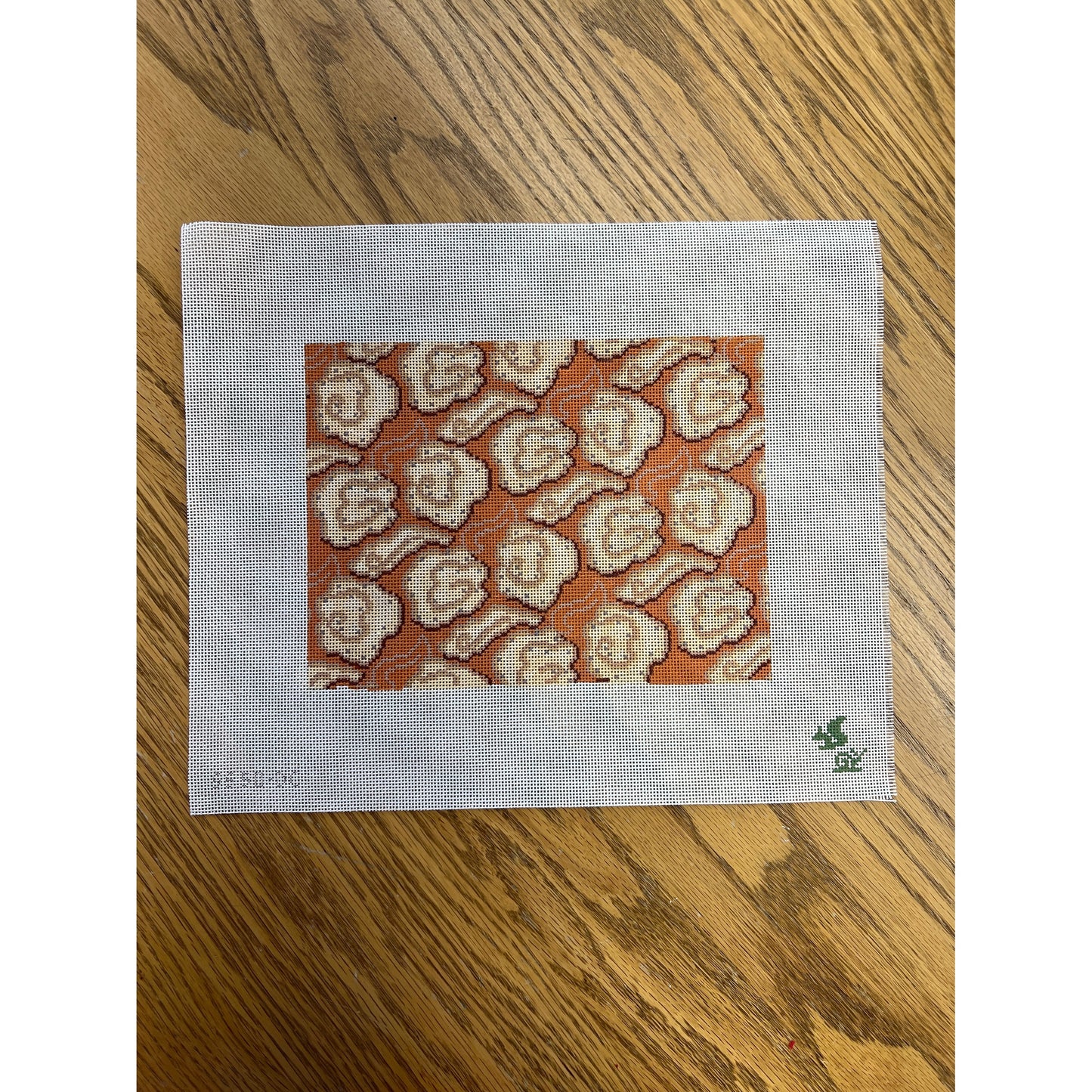 Mandarin Clouds Clutch-Deep Coral - Garden Gate Needlepoint