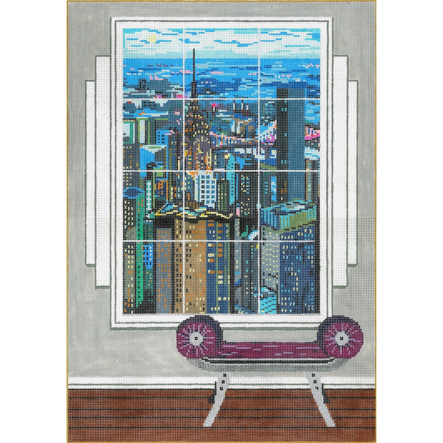 Manhattan Window - Garden Gate Needlepoint