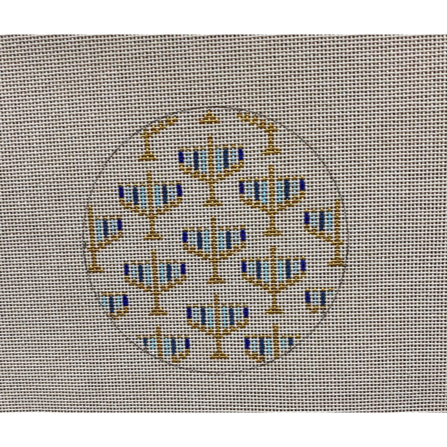 Menorah Ornament Canvas - Garden Gate Needlepoint