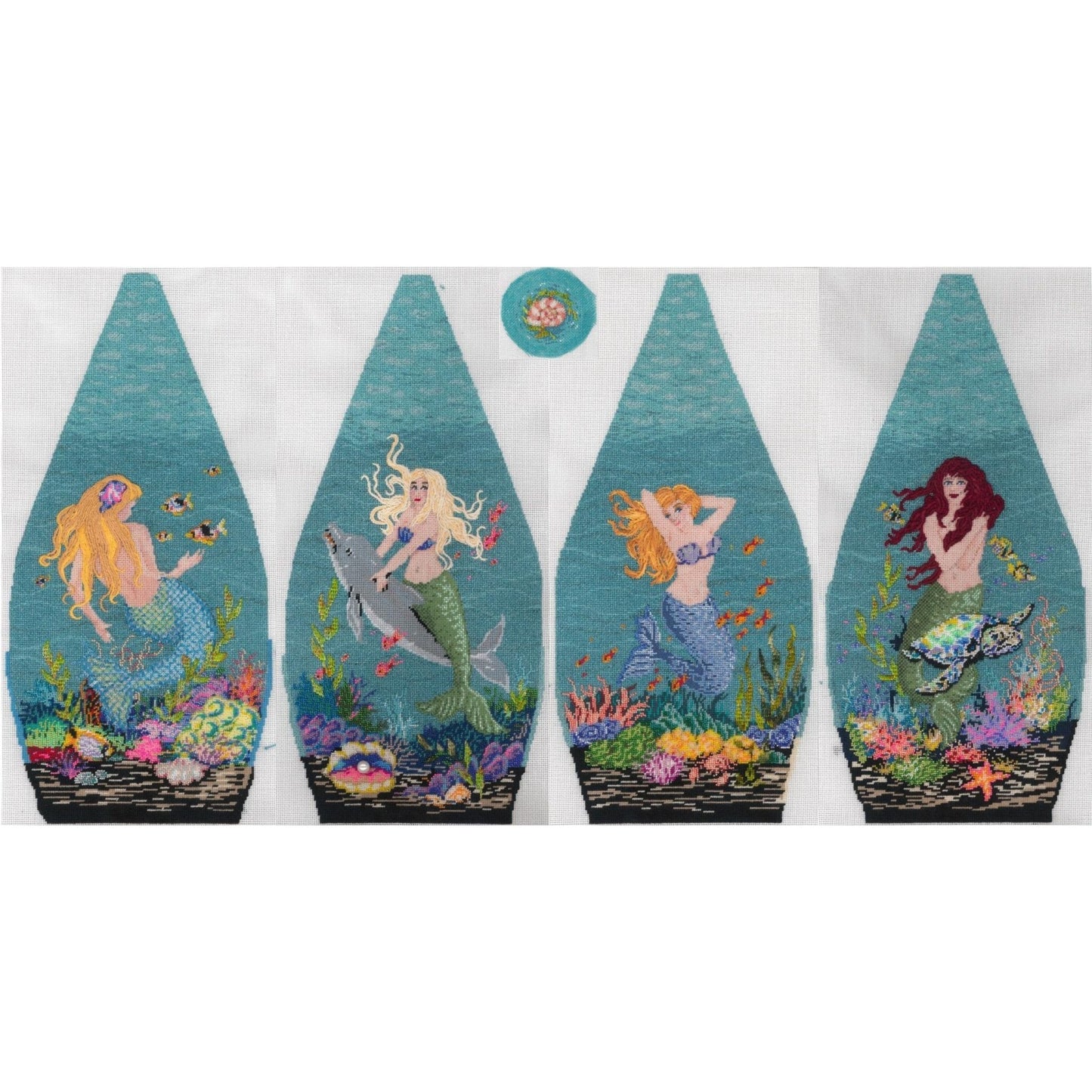 Mermaid Tuffet - Garden Gate Needlepoint