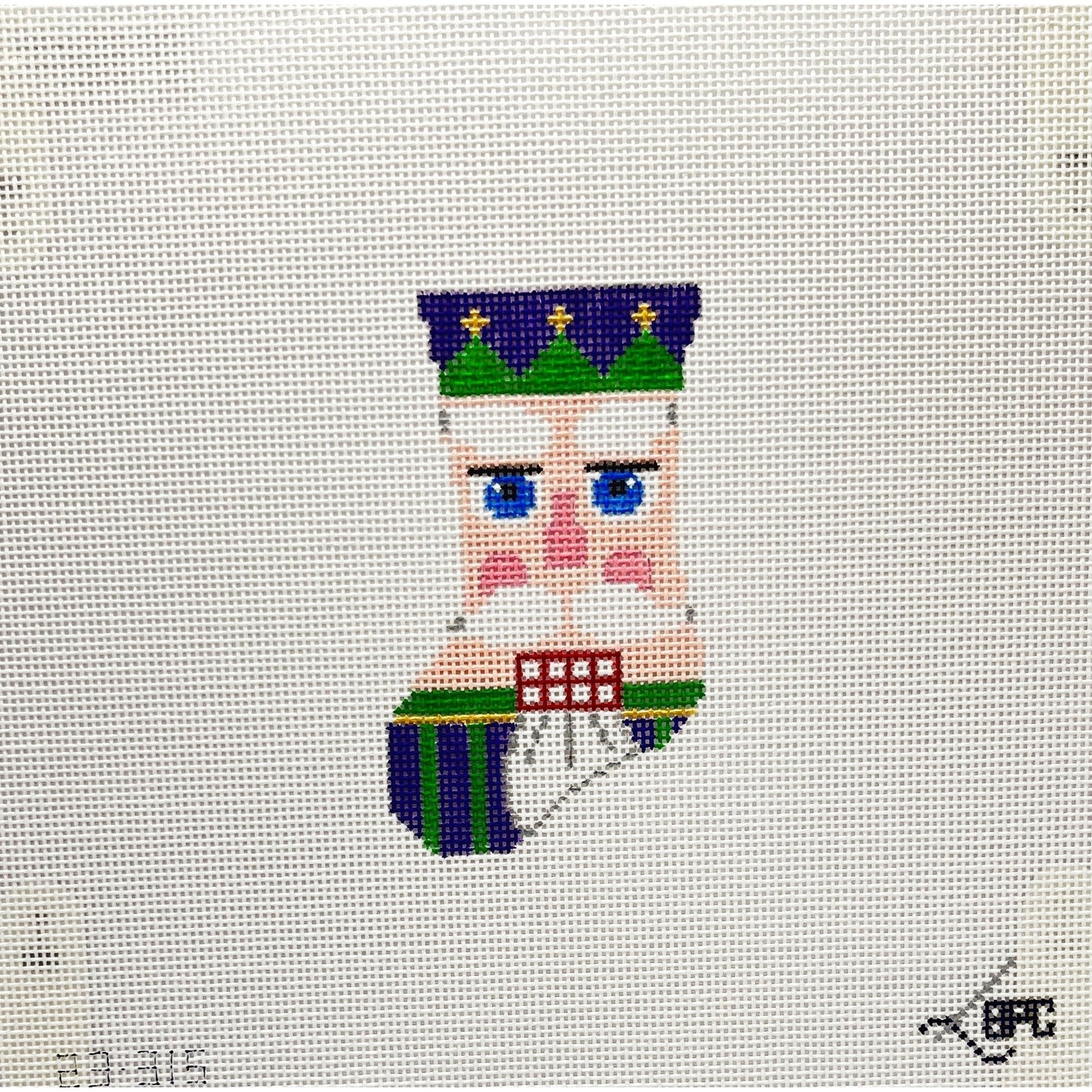 Micro Nutcracker stocking - Garden Gate Needlepoint