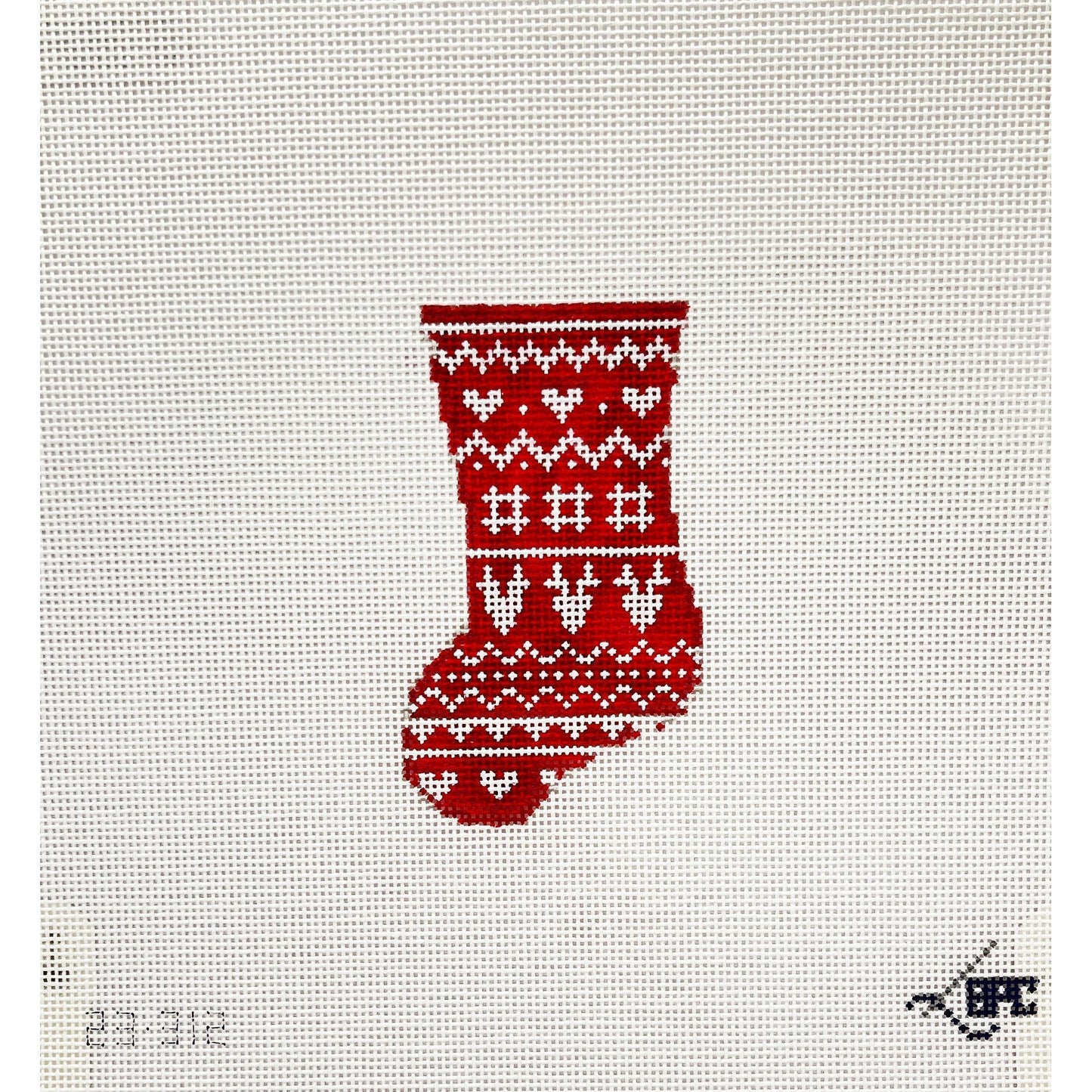 Micro Red Sweater stocking - Garden Gate Needlepoint