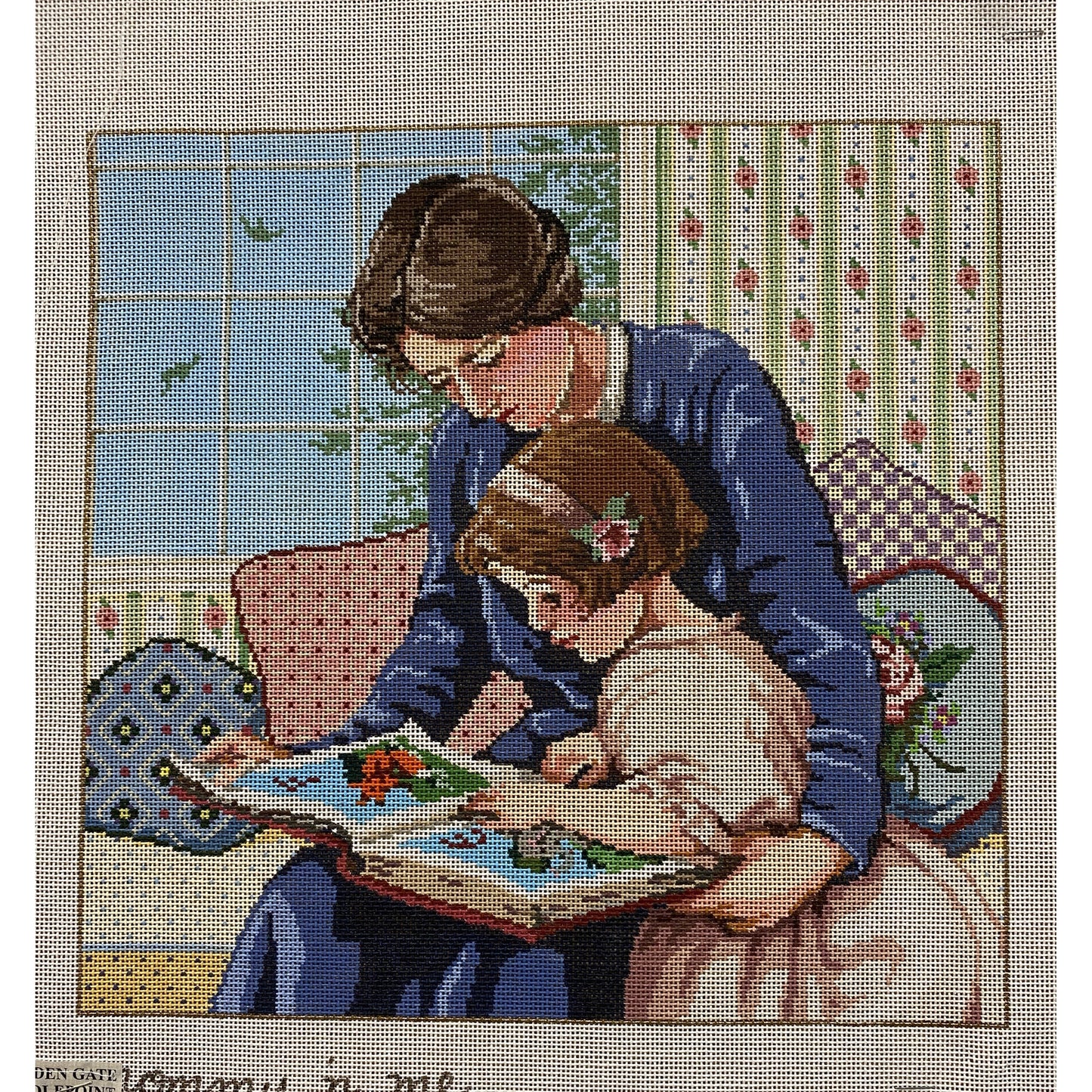 Mommy 'n Me canvas - Garden Gate Needlepoint
