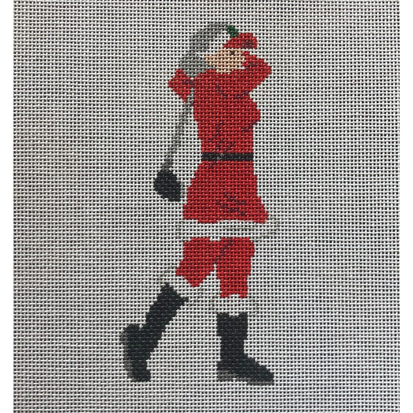 Mrs. Clause Golfing Canvas - Garden Gate Needlepoint