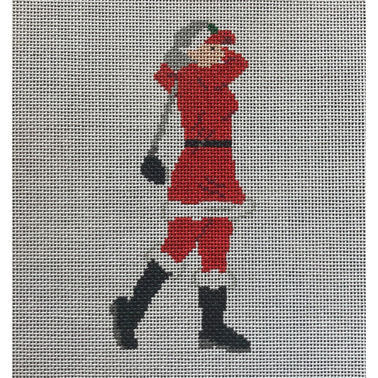 Mrs. Clause Golfing Canvas - Garden Gate Needlepoint