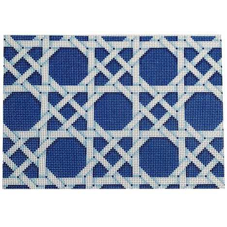 Navy Caning Pattern Clutch