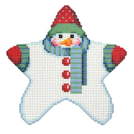 Star Shaped Snowman Blue/Green Scarf