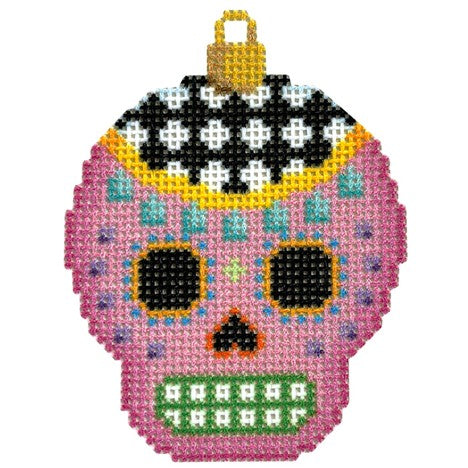 Sugar Skull Ornament/Pink